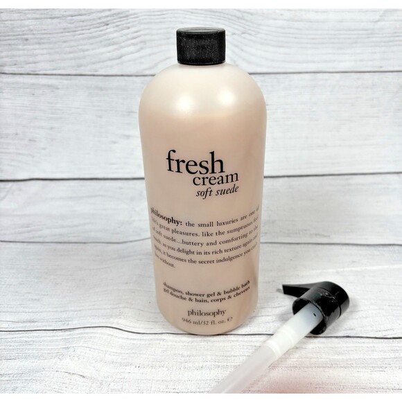 Sealed Philosophy Fresh Cream Soft Suede Shampoo Shower Gel Bubble Bath 32 oz - Picture 1 of 2